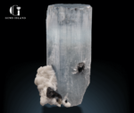 Aquamarine and Black Tourmaline Specimen on Albite