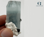 Aquamarine and Black Tourmaline Specimen on Albite