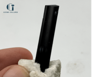 Black Tourmaline Crystals on Albite