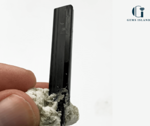 Black Tourmaline Crystals on Albite